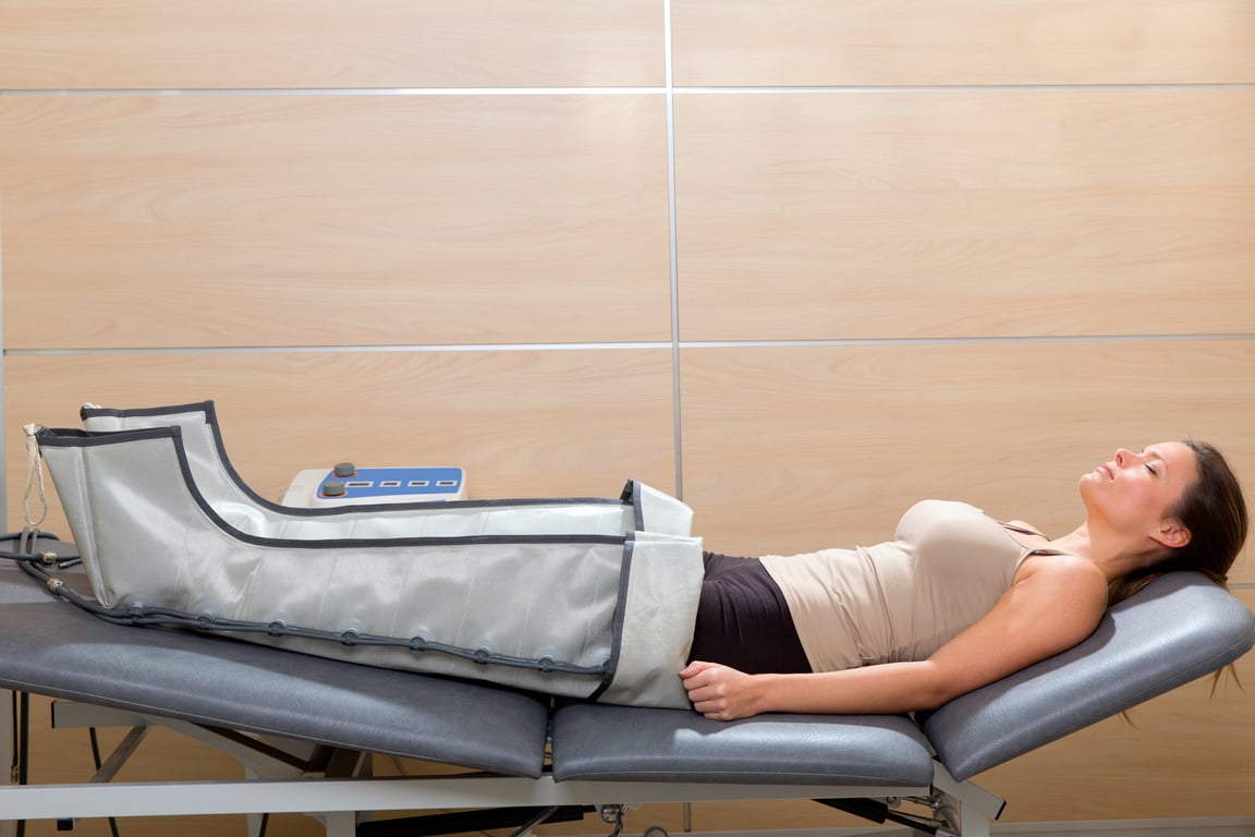 Legs Pressotherapy Machine on Woman